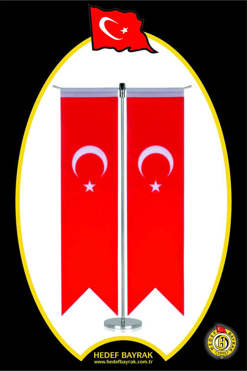 8x32 Çiftli Takım Türk Masa Bayrağı