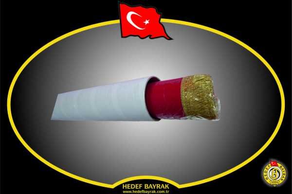 Telalı Simli 100x150 Sarı Takım Türk Bayrağı Makam